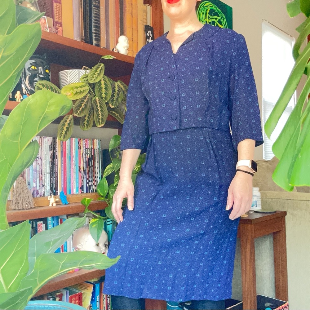 Vintage Blue Dress and Jacket